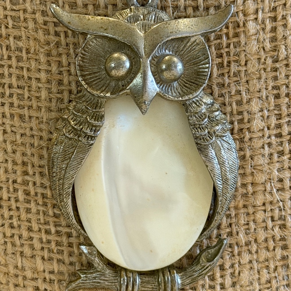 Lovely Silver and Opal Owl Necklace